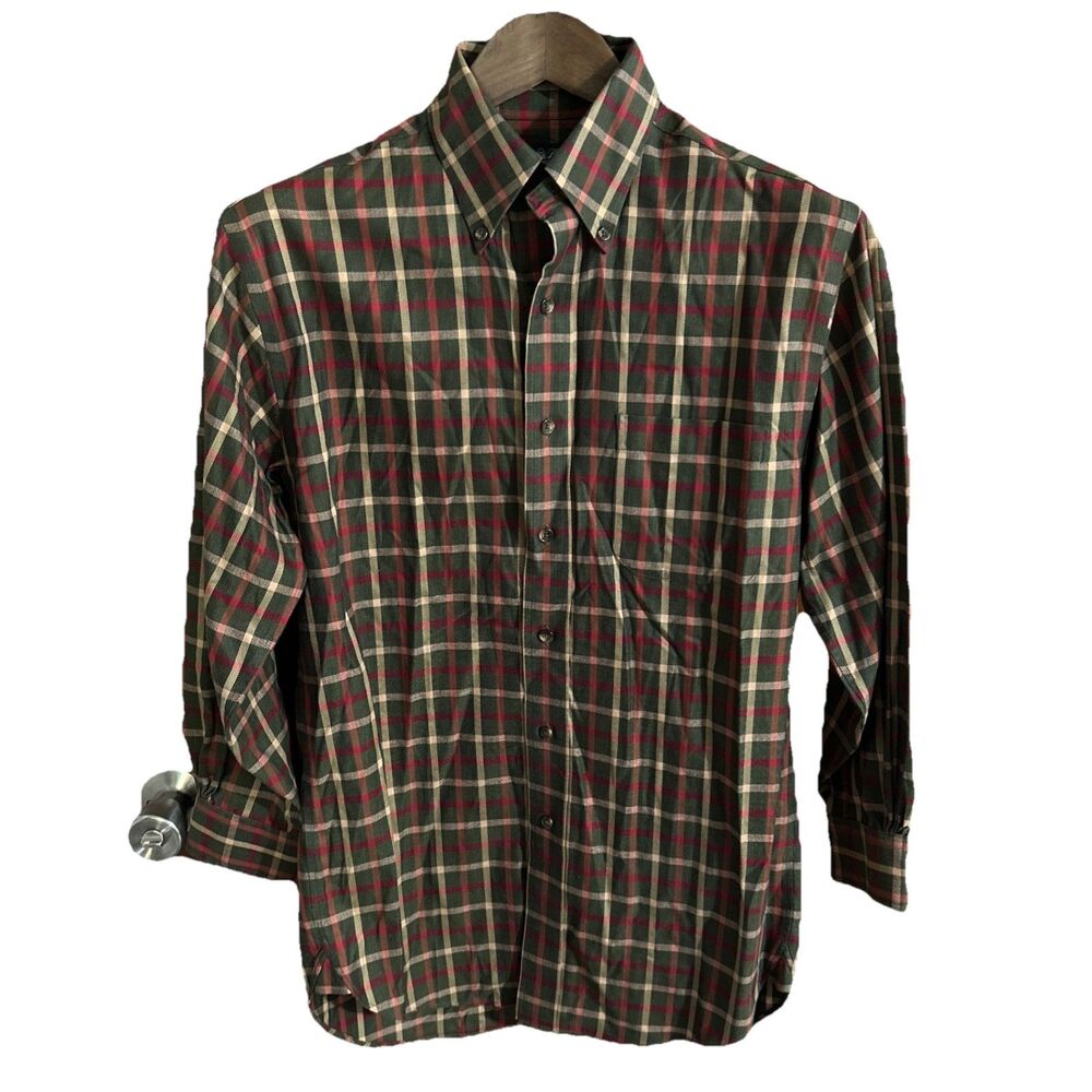 Brooks Brothers Country Club Men's sz S Plaid Button Up Dress Shirt